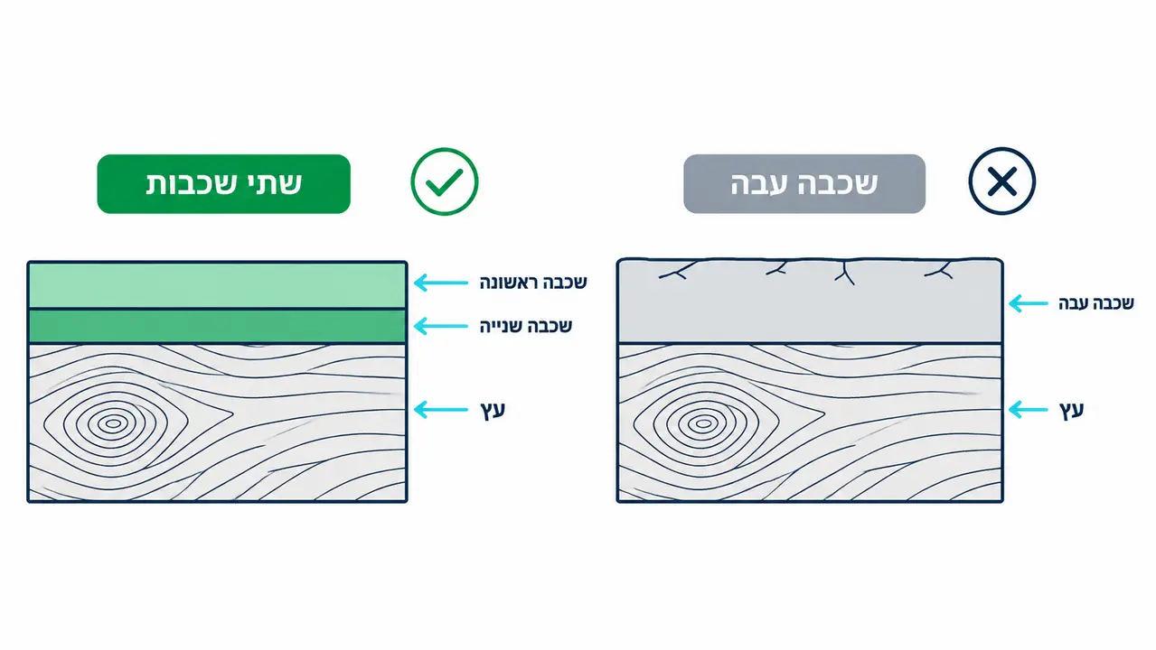 כמה שכבות צריך לצבוע ומה זמן הייבוש הנכון בין שכבות