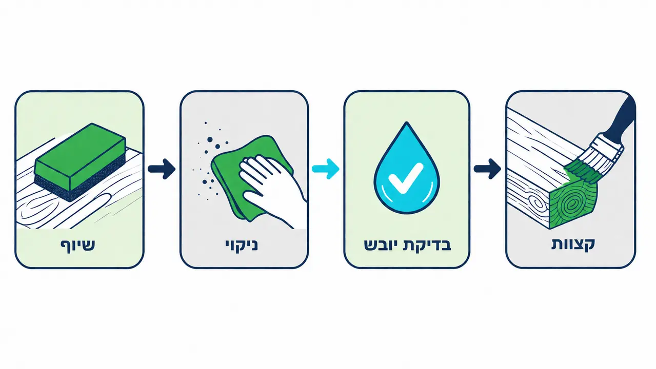 איך מכינים עץ חדש לצביעה חיצונית כדי שהצבע יחזיק בשמש