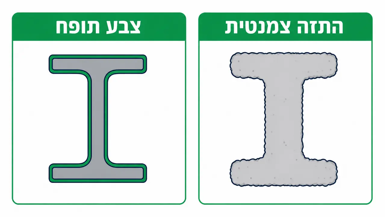 מה ההבדל בין צבע תופח לבין התזה צמנטית למיגון פלדה