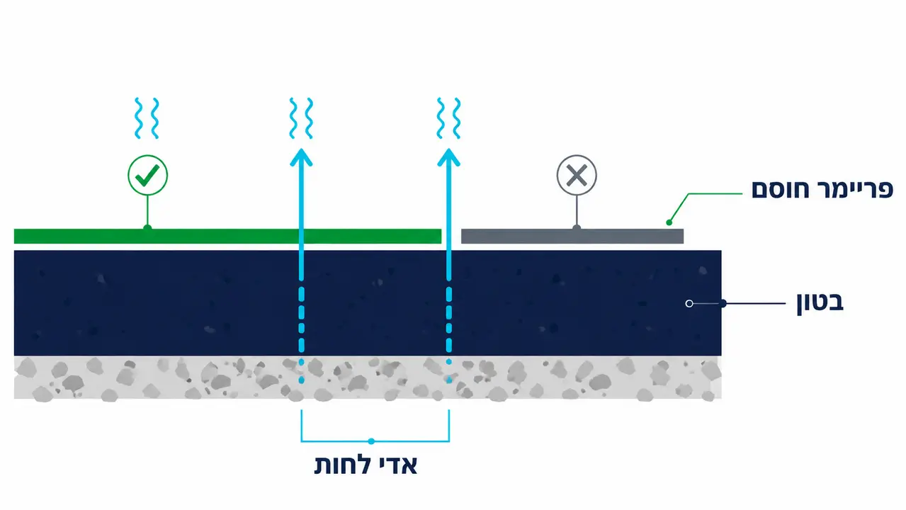 מה קורה כשמיישמים על בטון שלא נבדק ללחות