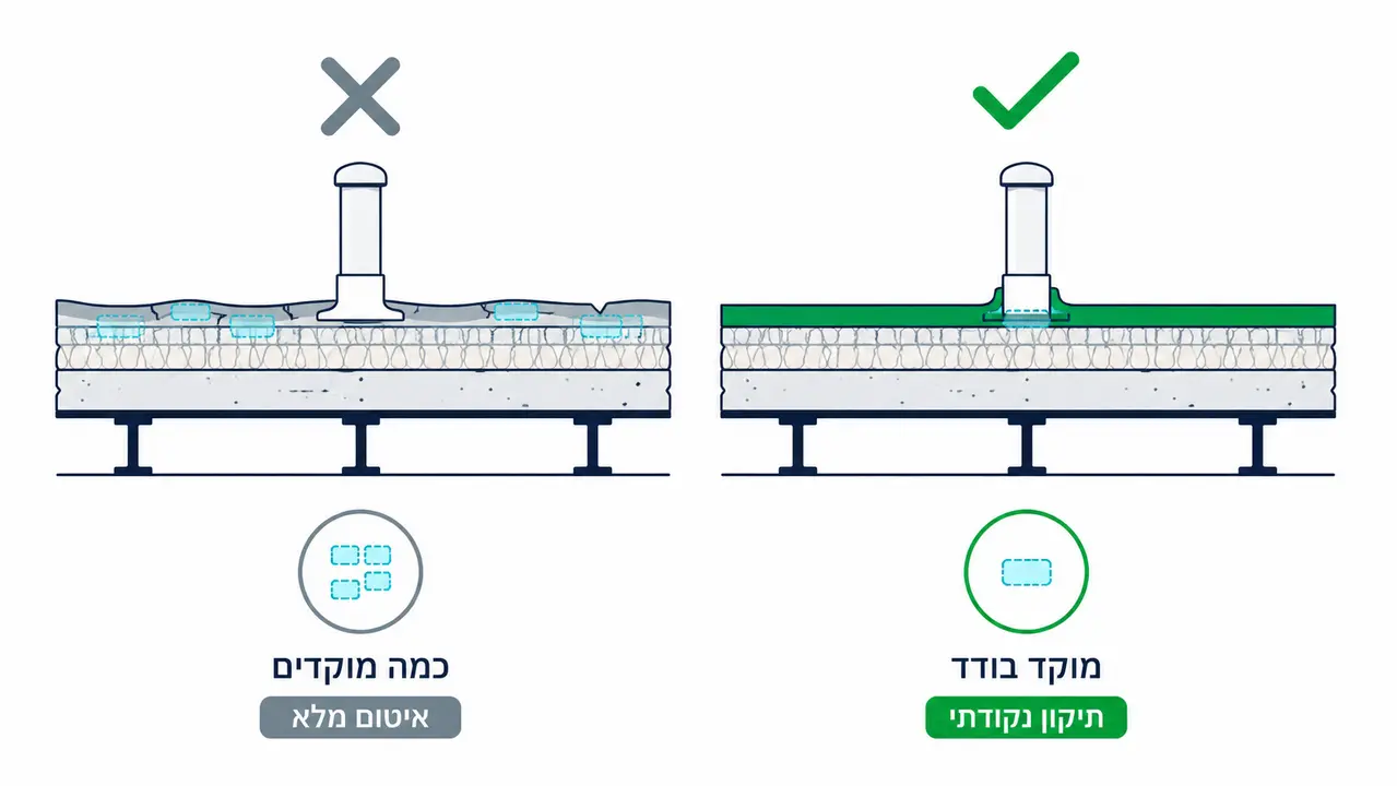מתי תיקון נקודתי זול מאיטום מלא ומתי הוא מלכודת?