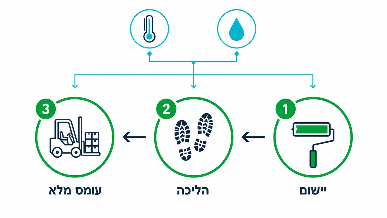 כמה זמן הרצפה מושבתת ומתי חוזרים לעבוד?