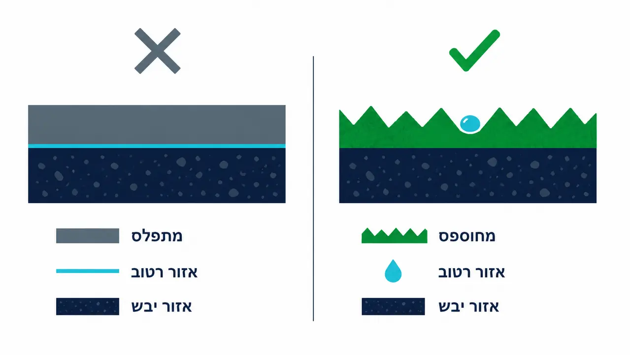 מה ההבדל המעשי בין אפוקסי מתפלס לאפוקסי מחוספס?